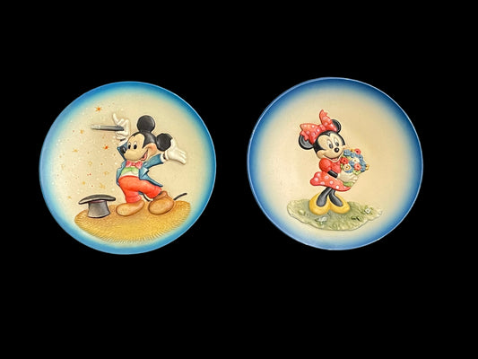 Disney Characters Four Stars Collection Mickey and Minnie Mouse Mini Plates