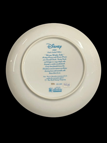 1988 Walt Disney's Warm Winter Ride Schmid Decorative Plate