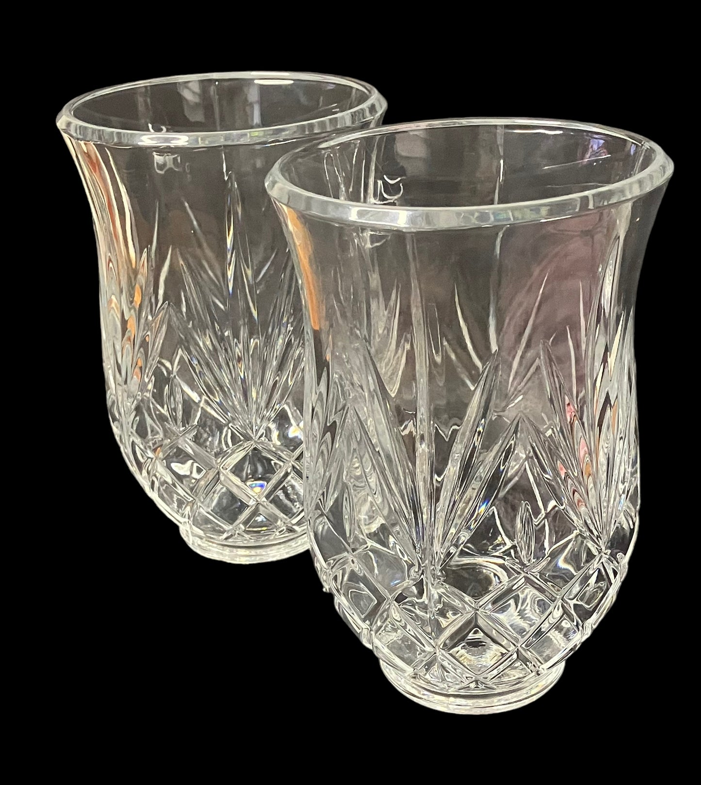 Vintage 2-Piece Fine Lead Crystal Hurricane Candle Holders