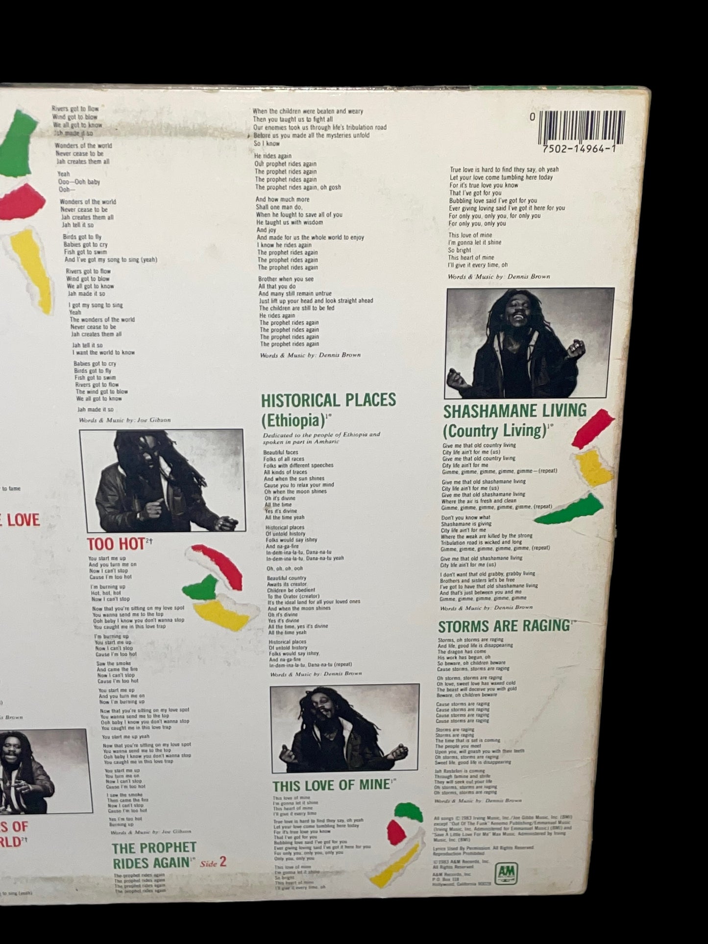 1983 The Prophet Rides Again Vinyl Record by Dennis Brown