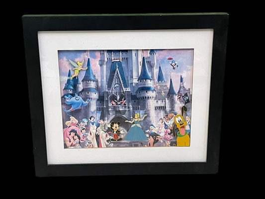 Disney Framed Cinderella Castle With Characters Pin Set