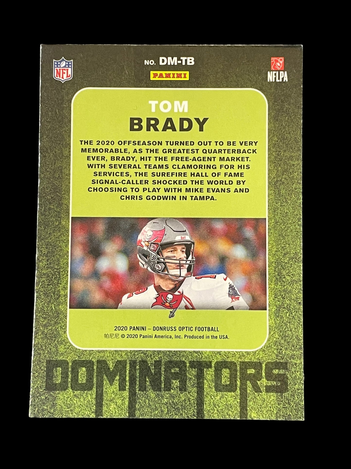 Tom Brady 2020 Panini Donruss Optic #DM-TB Dominators Insert Tampa Bay Graded MINT+ 9.5