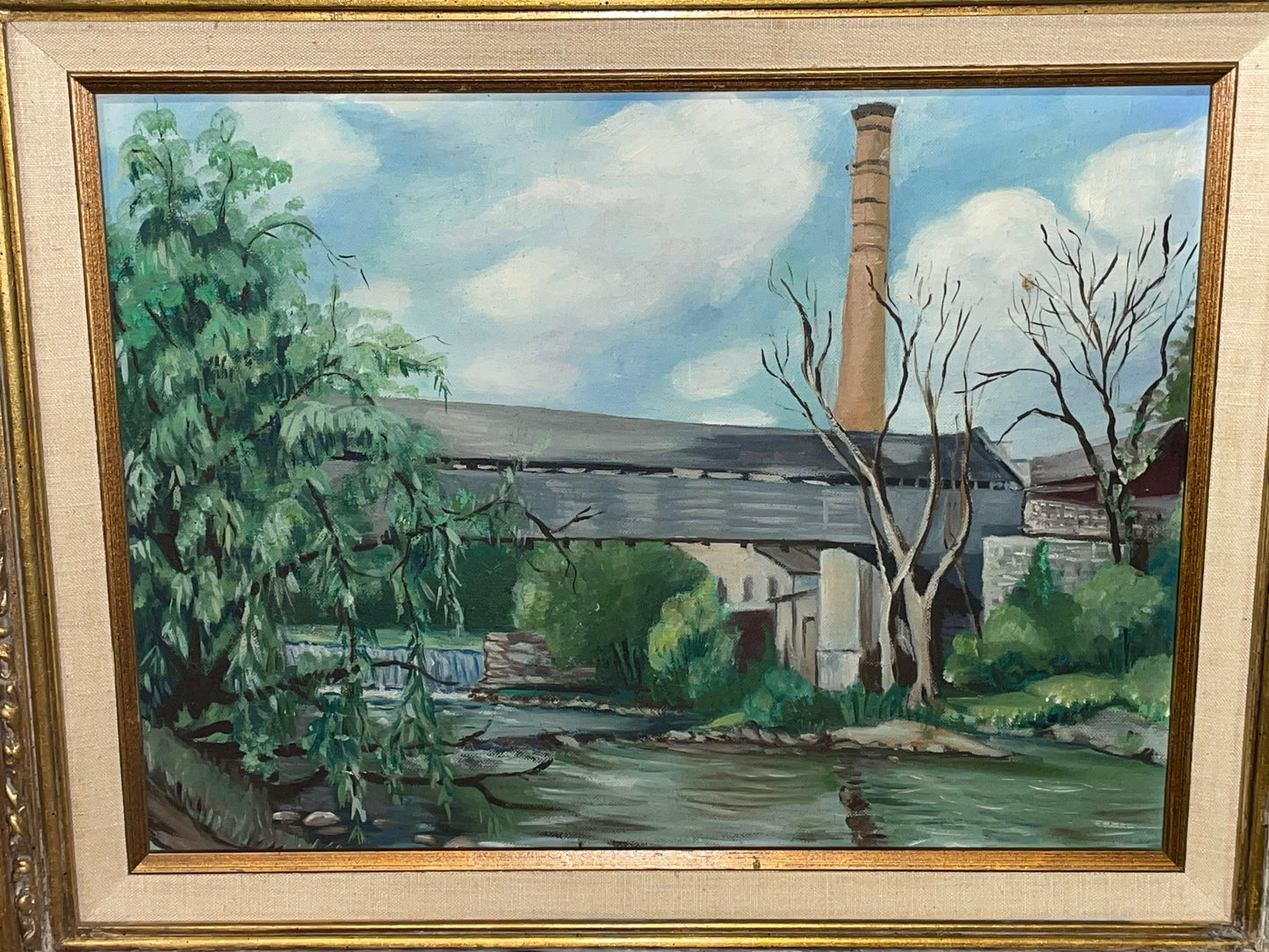 1960’s Riverside Journey: A Captivating Painting by Helen Mays