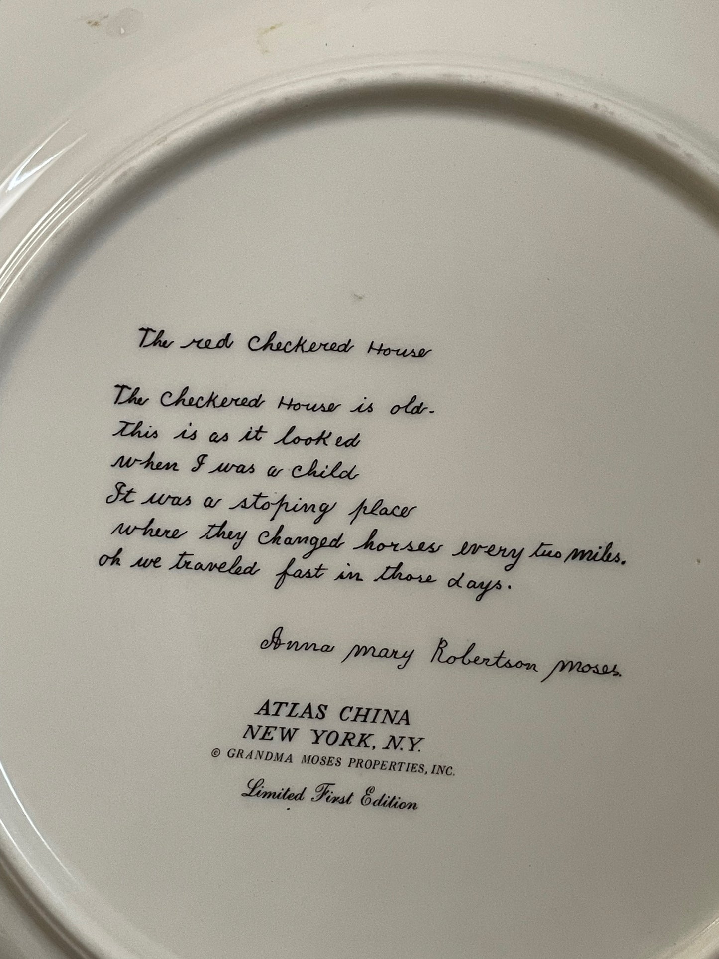 The Red Checkered House by Grandma Moses Limited First Edition Collector Plate - A Captivating Tribute to a Celebrated Artist