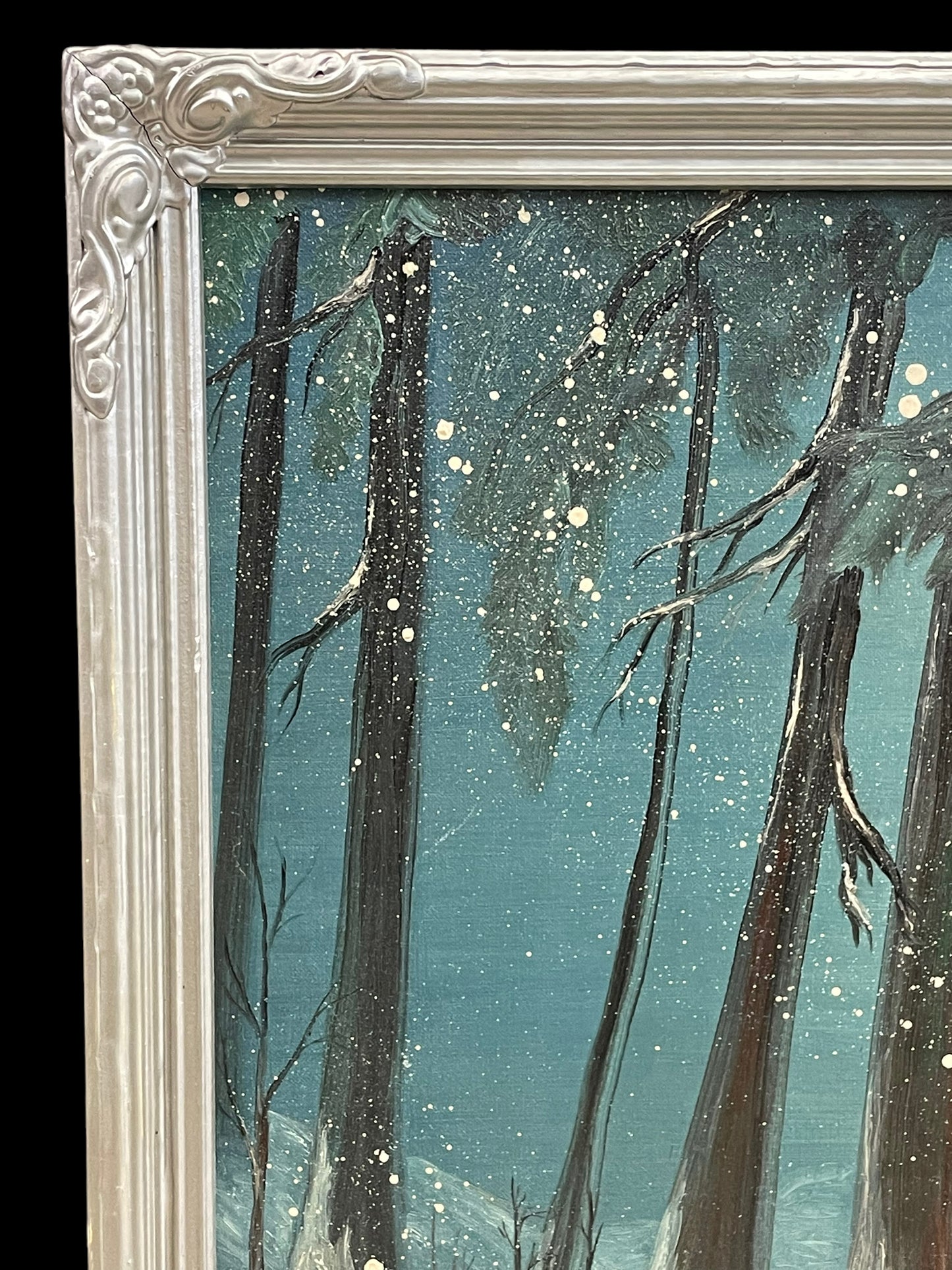 Two Deer in Winter Forest Painting by Ronald Reed