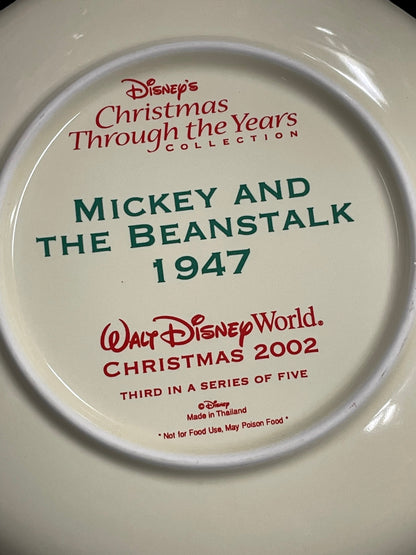 Mickey Mouse Happy Holidays 2002 Mickey and the Beanstalk 1947 Decorative Plate