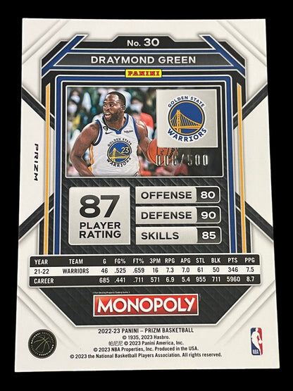 *TRADED* [GEM MINT 10] Draymond Green [Gold Shimmer] #30 2022 Panini Monopoly Prizm 8/500