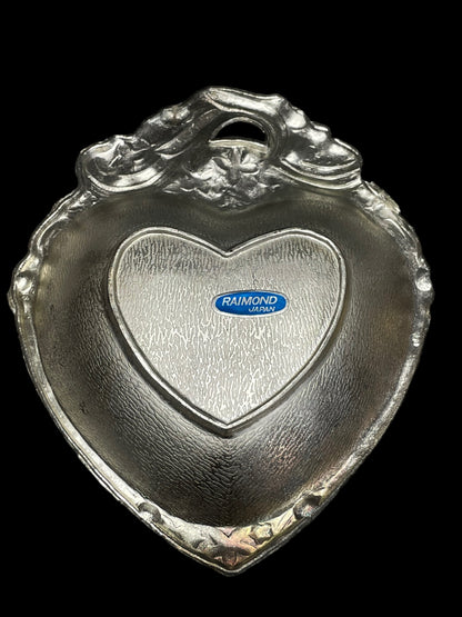 Vintage Raimond Japan Silverplated Heart Shape Candy Dish