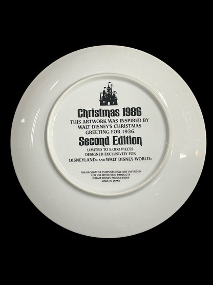 1986 Walt Disney's Christmas Greeting for 1936 Decorative Plate