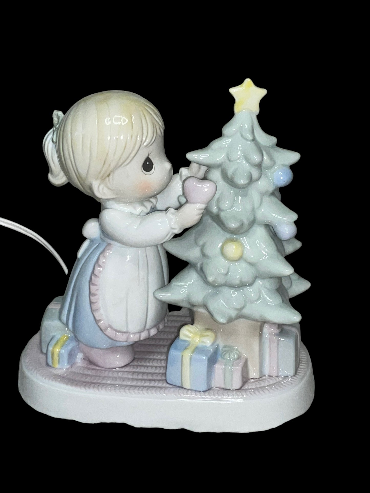 1993 Precious Moments God Cared Enough to Send His Best Porcelain Night Light Figurine