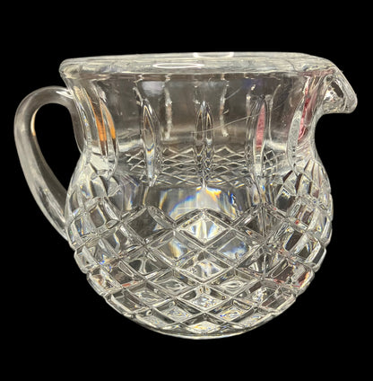 Vintage Short Rounded Heavy Lead Crystal Pitcher