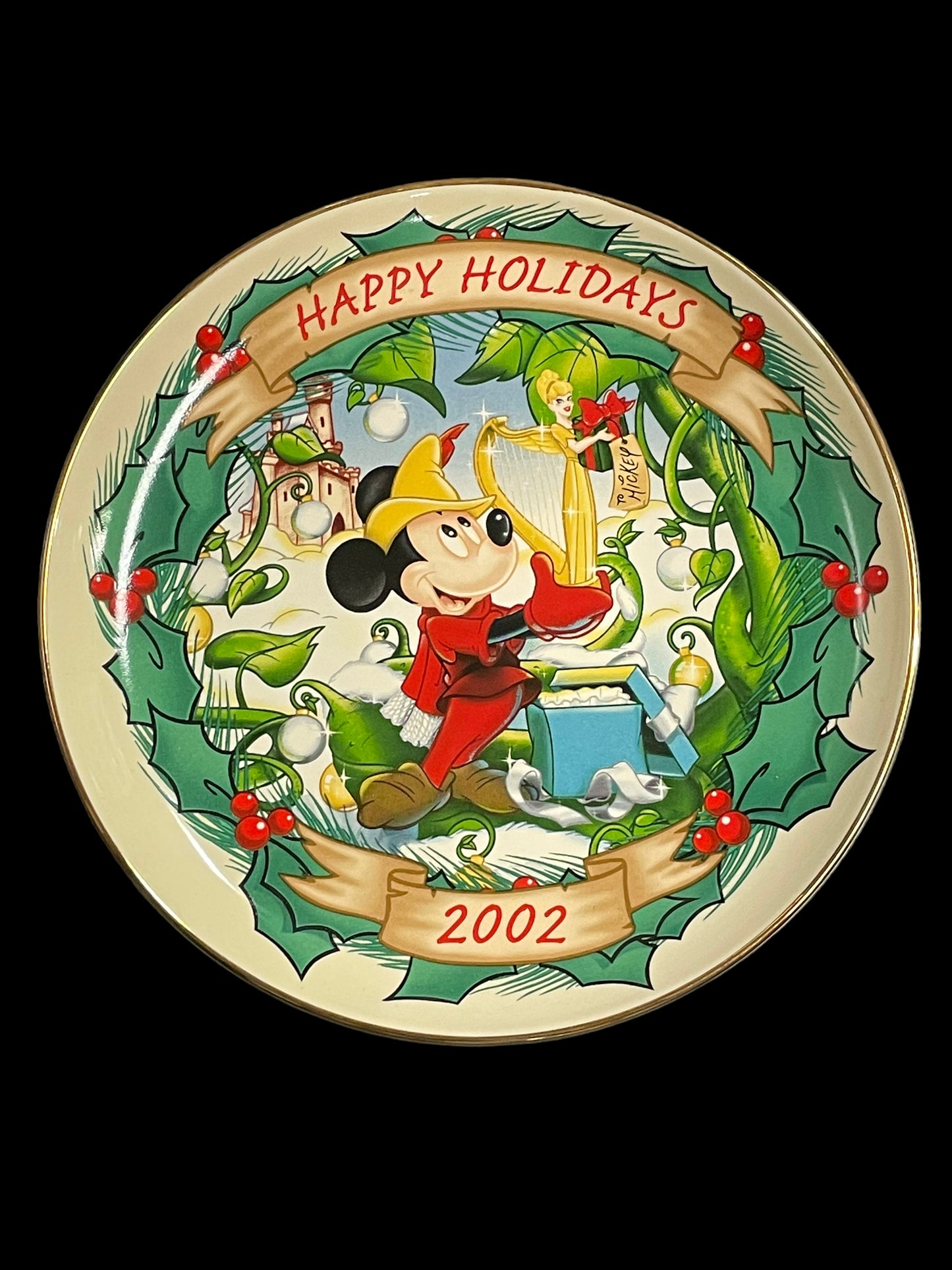 Mickey Mouse Happy Holidays 2002 Mickey and the Beanstalk 1947 Decorative Plate