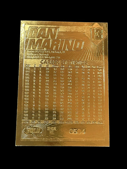 2000 23 Karat GOLD Dan Marino All Time Passing Leader 504/20,000 Graded NM MINT+ 8.5