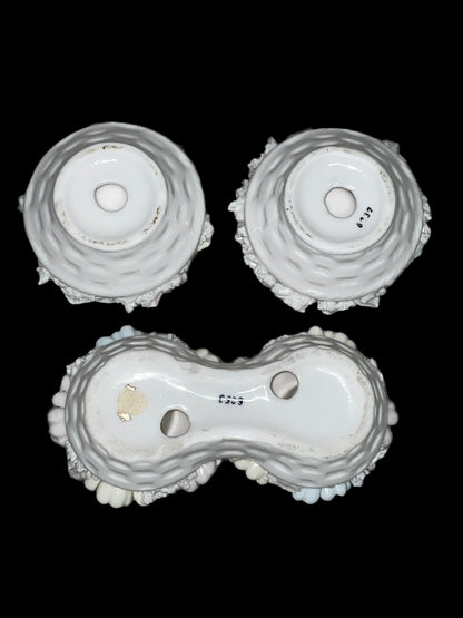 Vintage Lenwile Floral 3-Piece Candle Holders