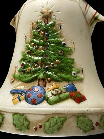 1970s Christmas Musical Bell Ceramic Figurine