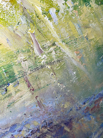 Riverside Serenity, A 2006 Abstract Oil Painting by Sauchin