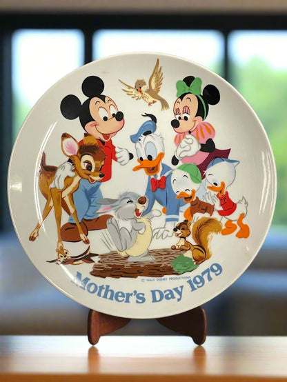 1979 Walt Disney's Mother's Day Bambi Minnie and Mickey Schmid Decorative Plate