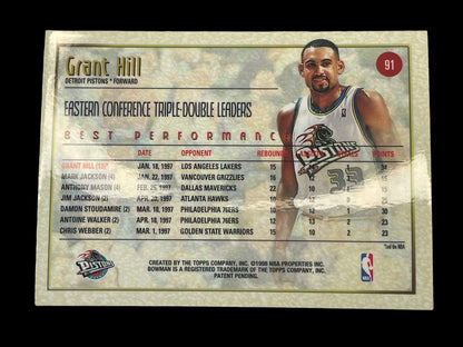 Grant Hill #91 1997 Bowman's Best Graded MINT 9