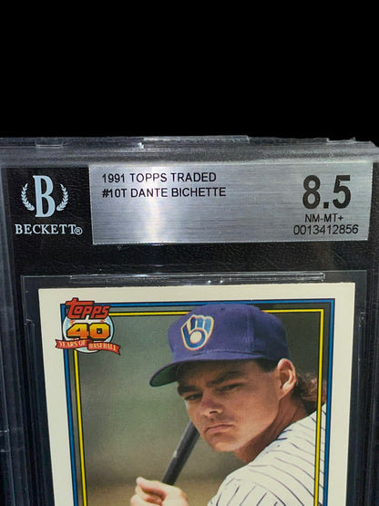 1991 Topps Dante Bichette #10T Graded 8.5 NM MINT+