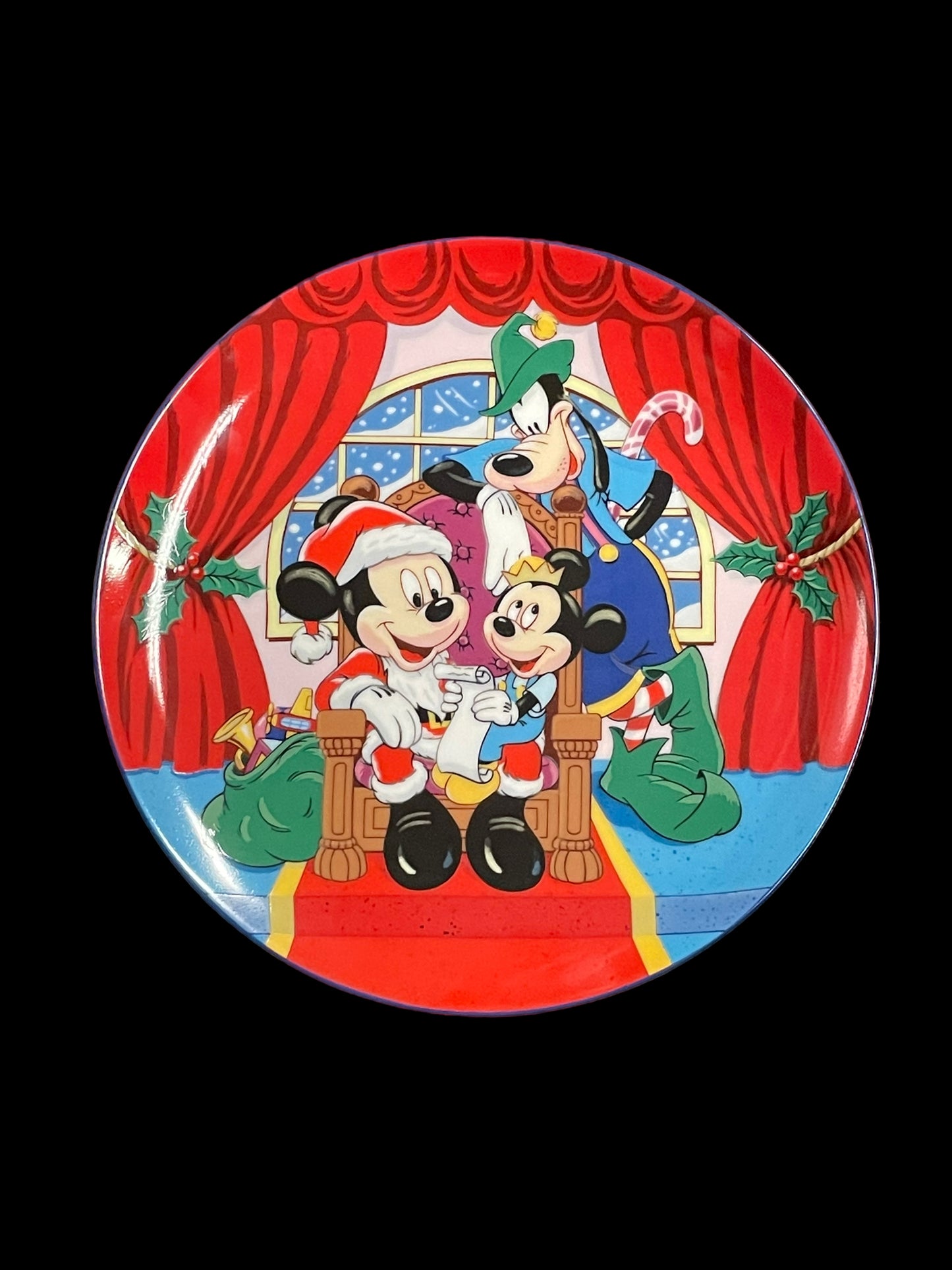 Disney 1989 Merry Mickey Clause Decorative Plate