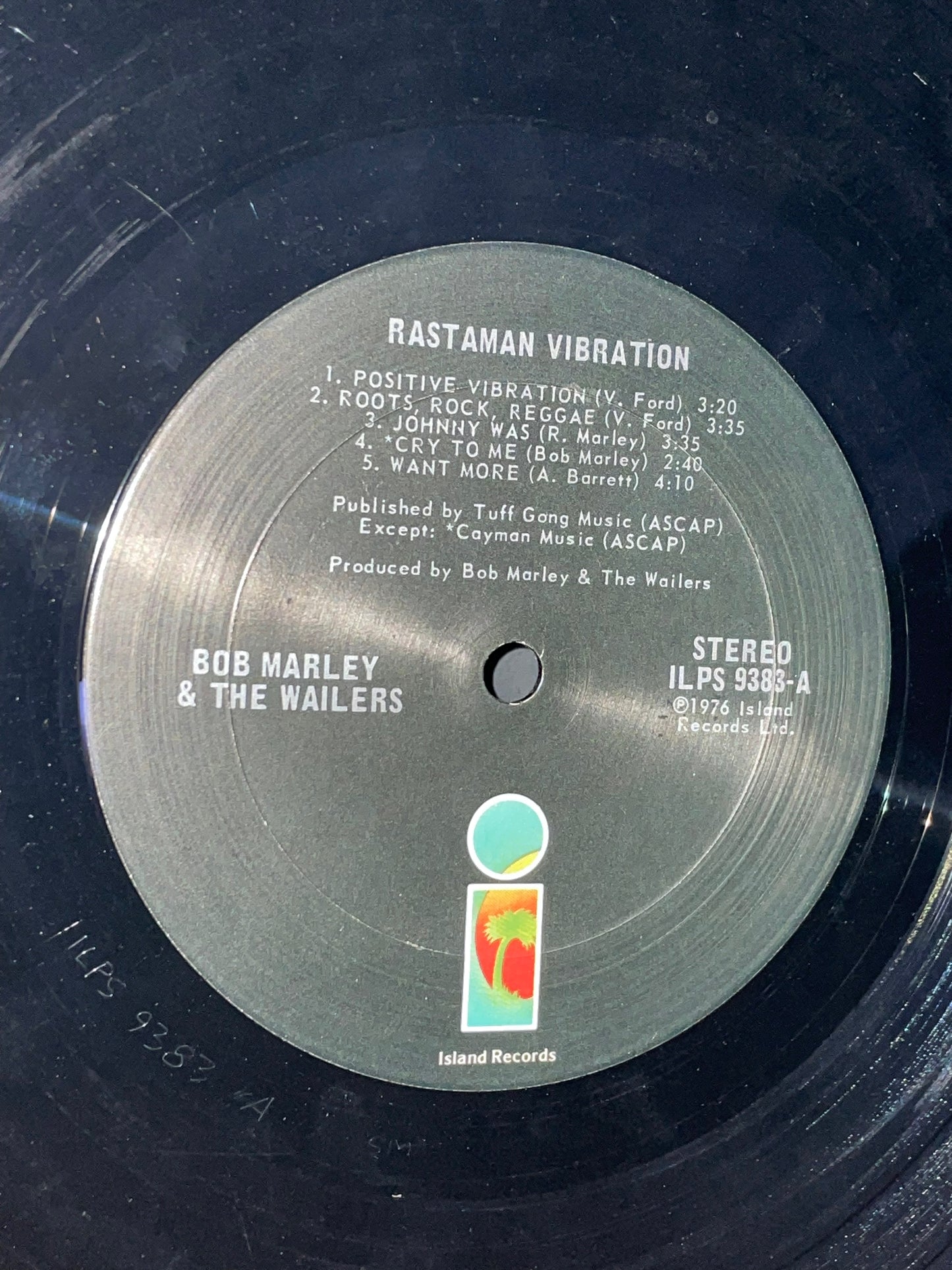 1976 Rastaman Vibrations Vinyl Record by Bob Marley & The Wailers