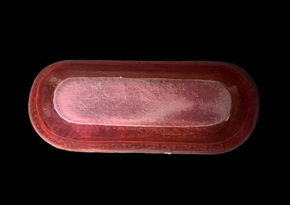 Small Cranberry Glass Dish with Gold Accent