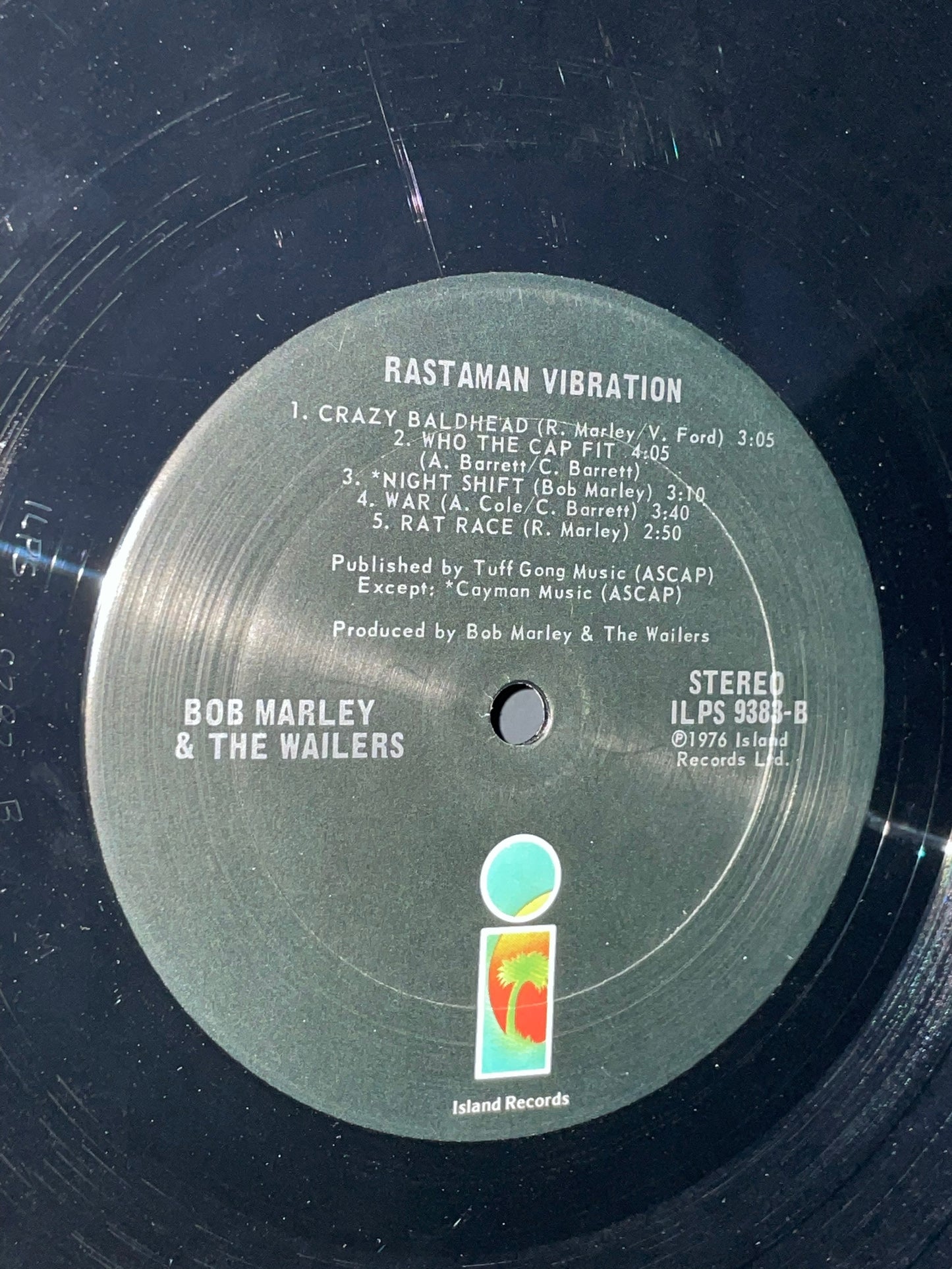 1976 Rastaman Vibrations Vinyl Record by Bob Marley & The Wailers