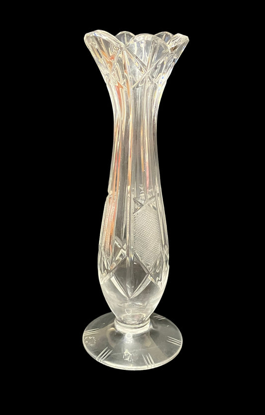 Vintage Crystal Glass Bud Vase