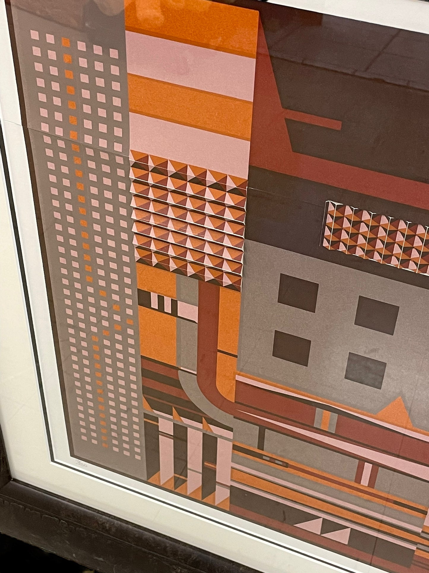 1981 Rick Tunkel Signed 3D Geometric Serigraph #3 Op Art