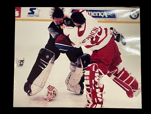 Red Wings Vernon Hockey Fight Photograph