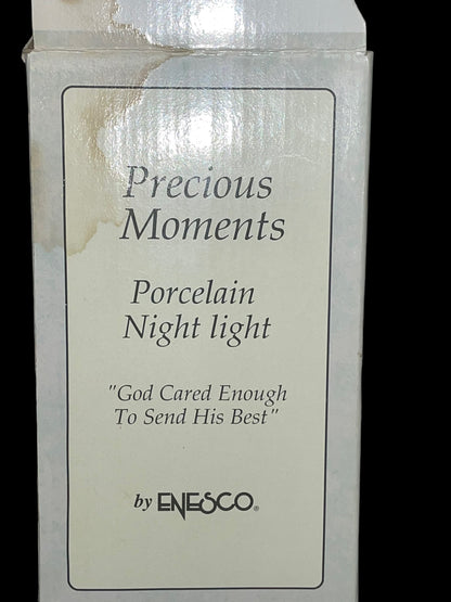 1993 Precious Moments God Cared Enough to Send His Best Porcelain Night Light Figurine