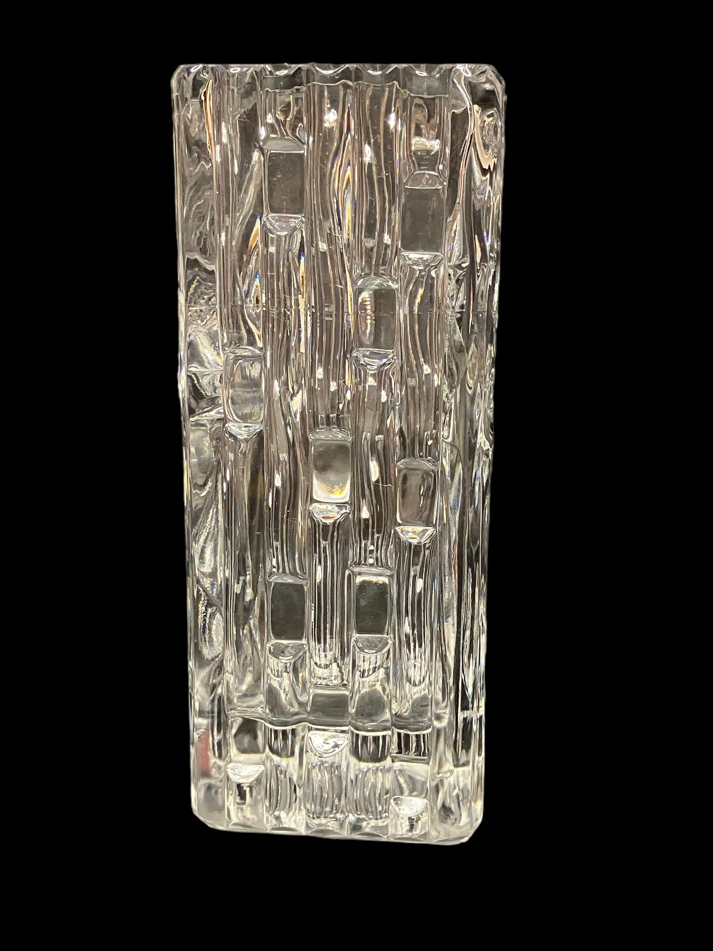 Vintage Diamond Cut Lead Crystal Bud Vase