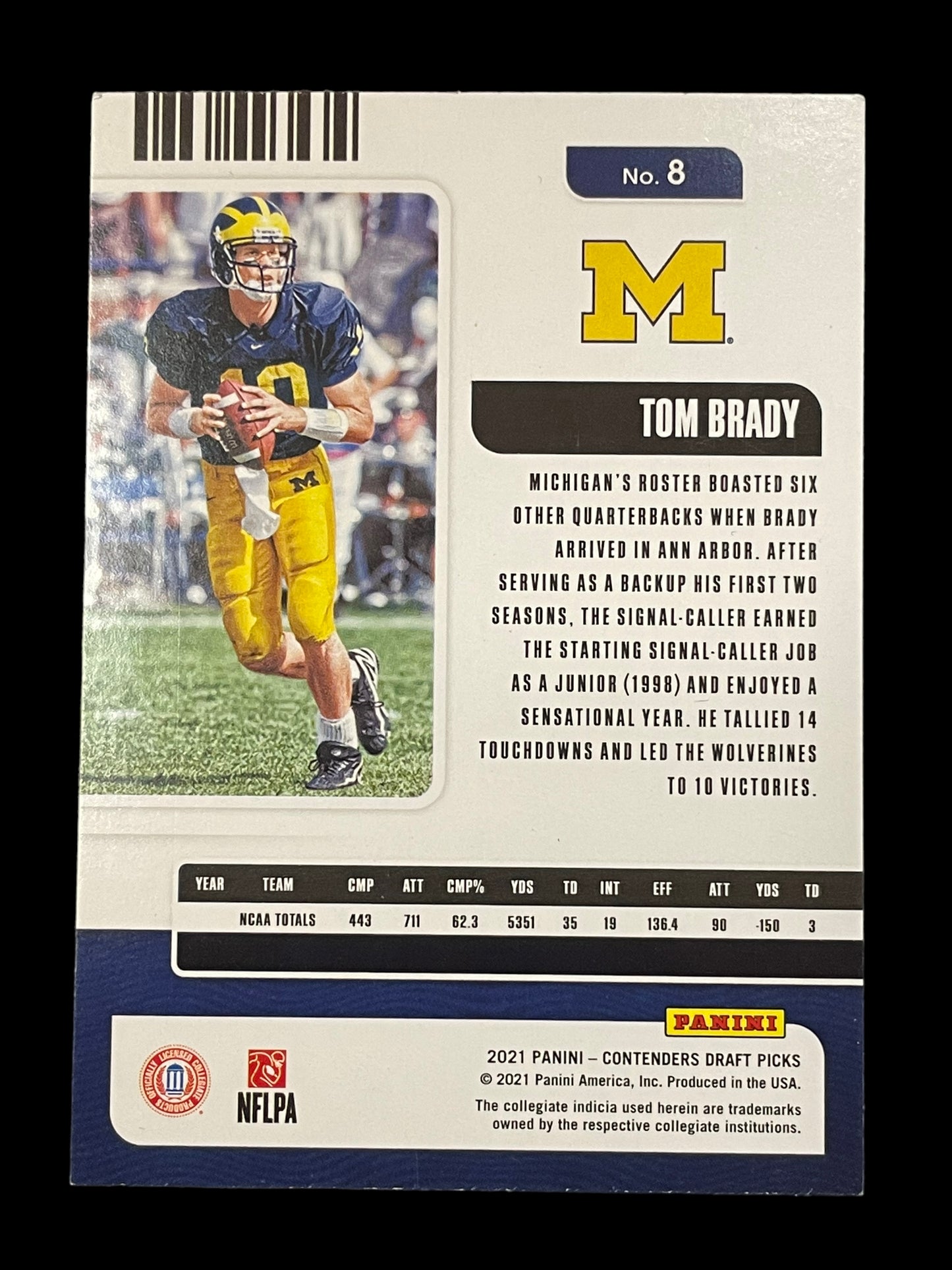 Tom Brady #8 2021 Panini Contenders Draft Picks Football Card