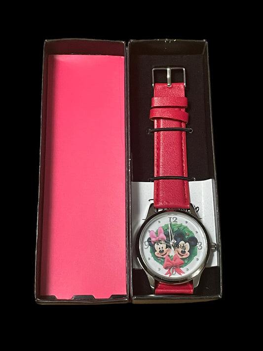 Disney Christmas Mickey and Minnie Holiday Wreath Watch (New)