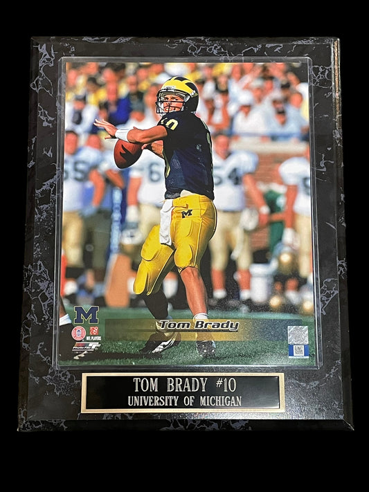 Tom Brady #10 University of Michigan Photograph Plaque