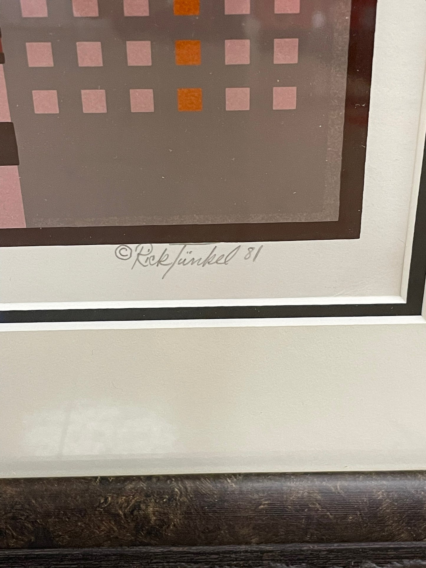 1981 Rick Tunkel Signed 3D Geometric Serigraph #3 Op Art