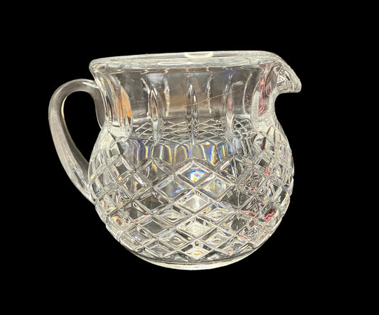 Vintage Short Rounded Heavy Lead Crystal Pitcher