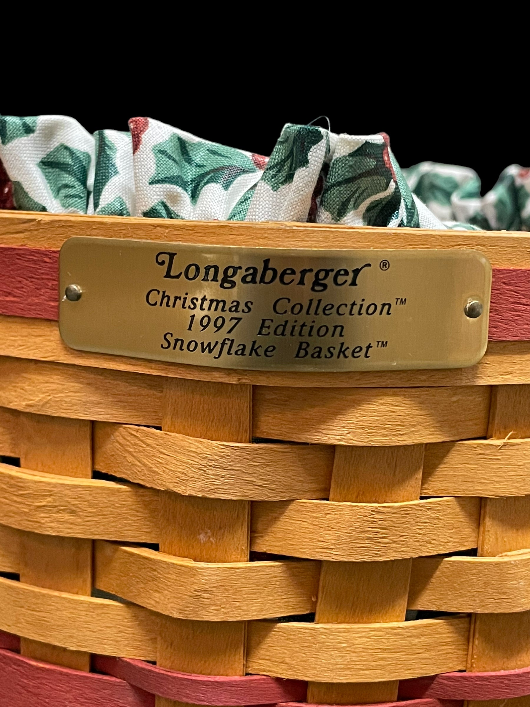 Longaberger Christmas on sale Collection 1997 Edition Snowflake Basket