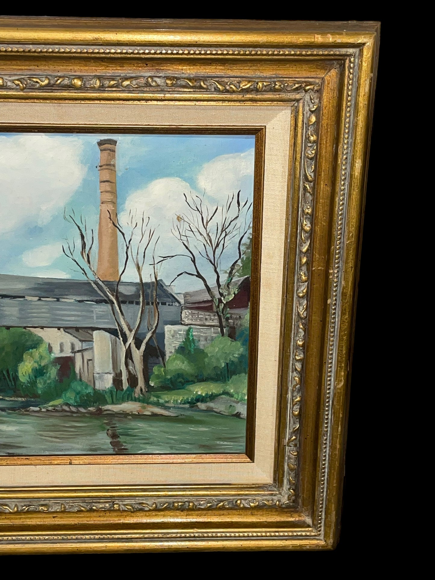 1960’s Riverside Journey: A Captivating Painting by Helen Mays