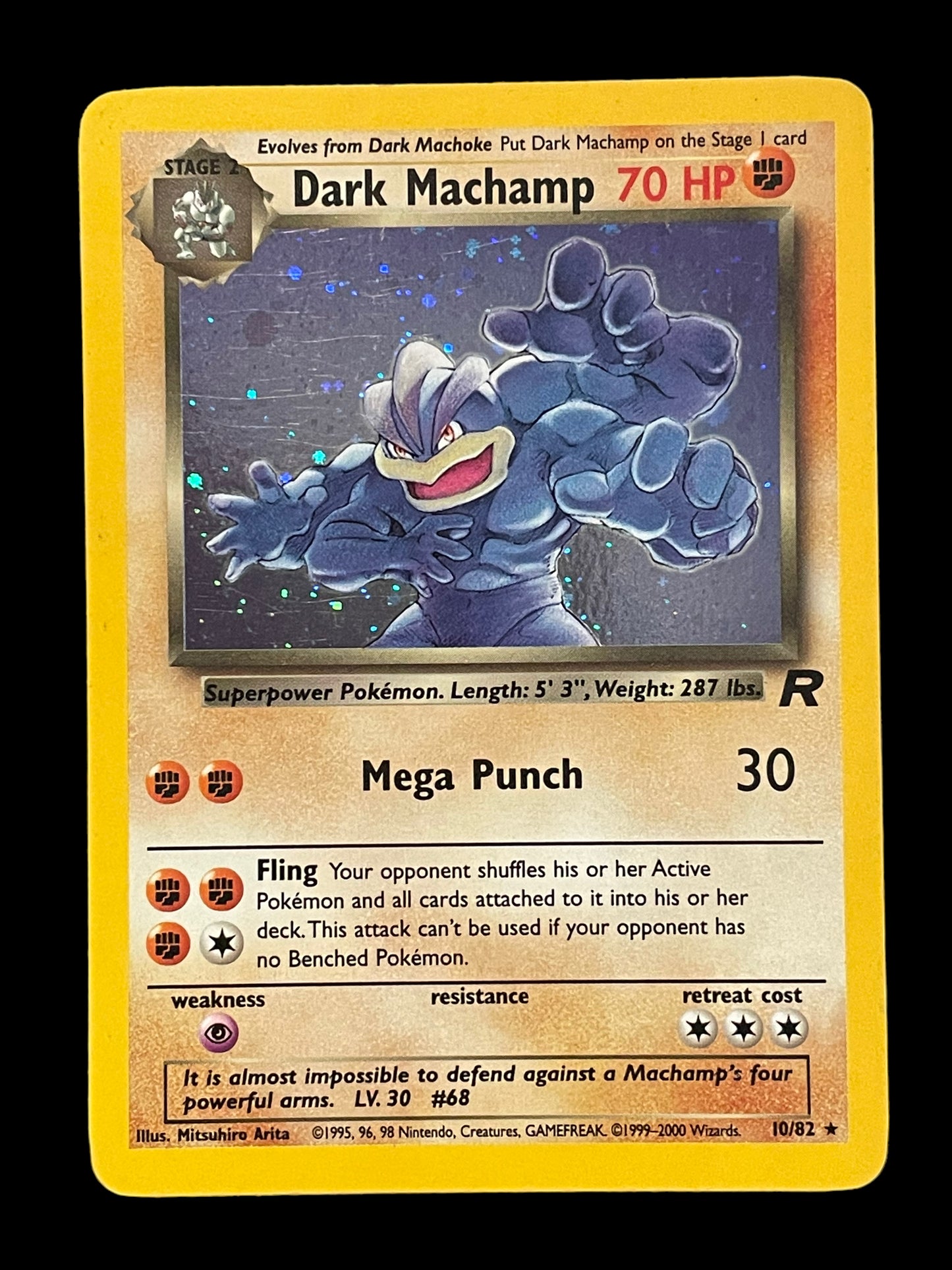 Dark Machamp #10 2000 Pokemon Team Rocket Graded MINT+ 9.5