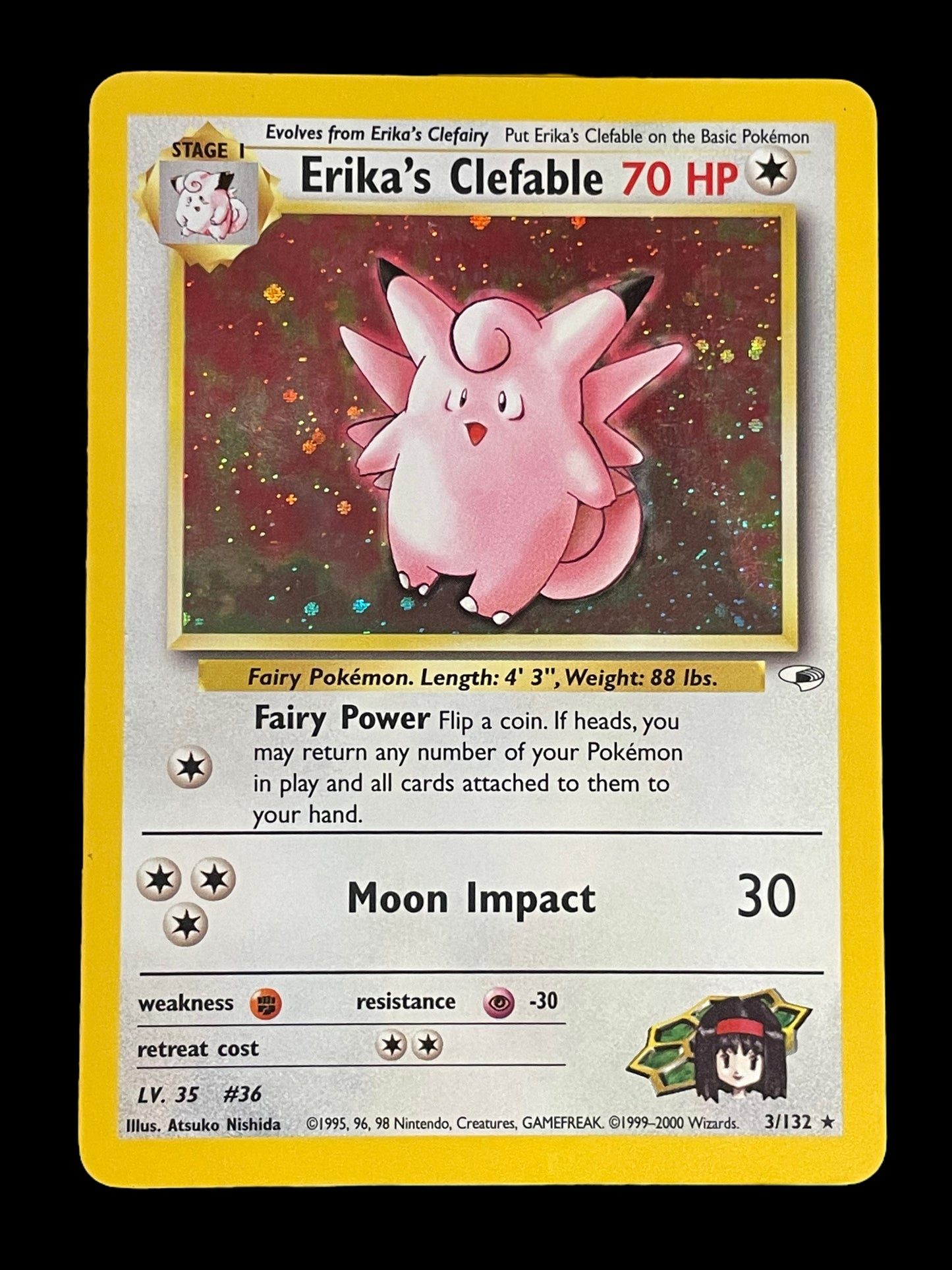 Erika's Clefable #3 Pokemon Gym Heroes Graded NM MINT+ 8.5