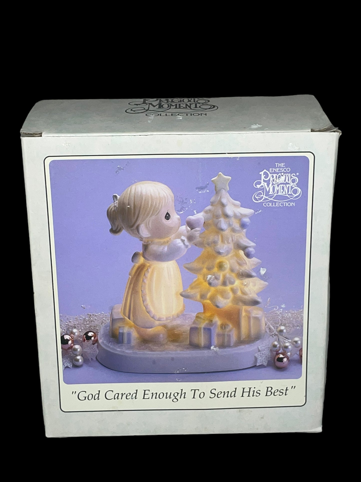 1993 Precious Moments God Cared Enough to Send His Best Porcelain Night Light Figurine