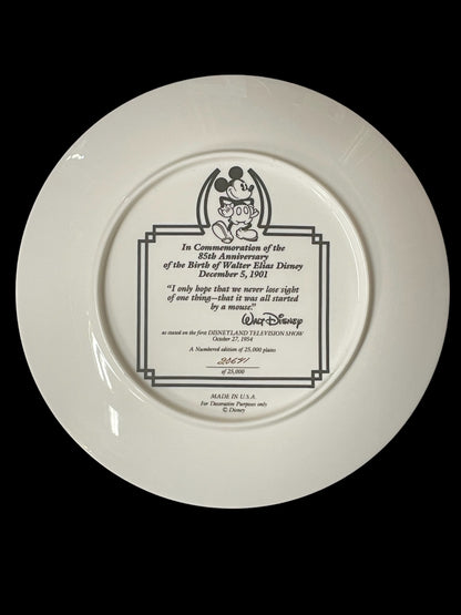 85th Anniversary of the Birth of Walt Elias Disney Plate