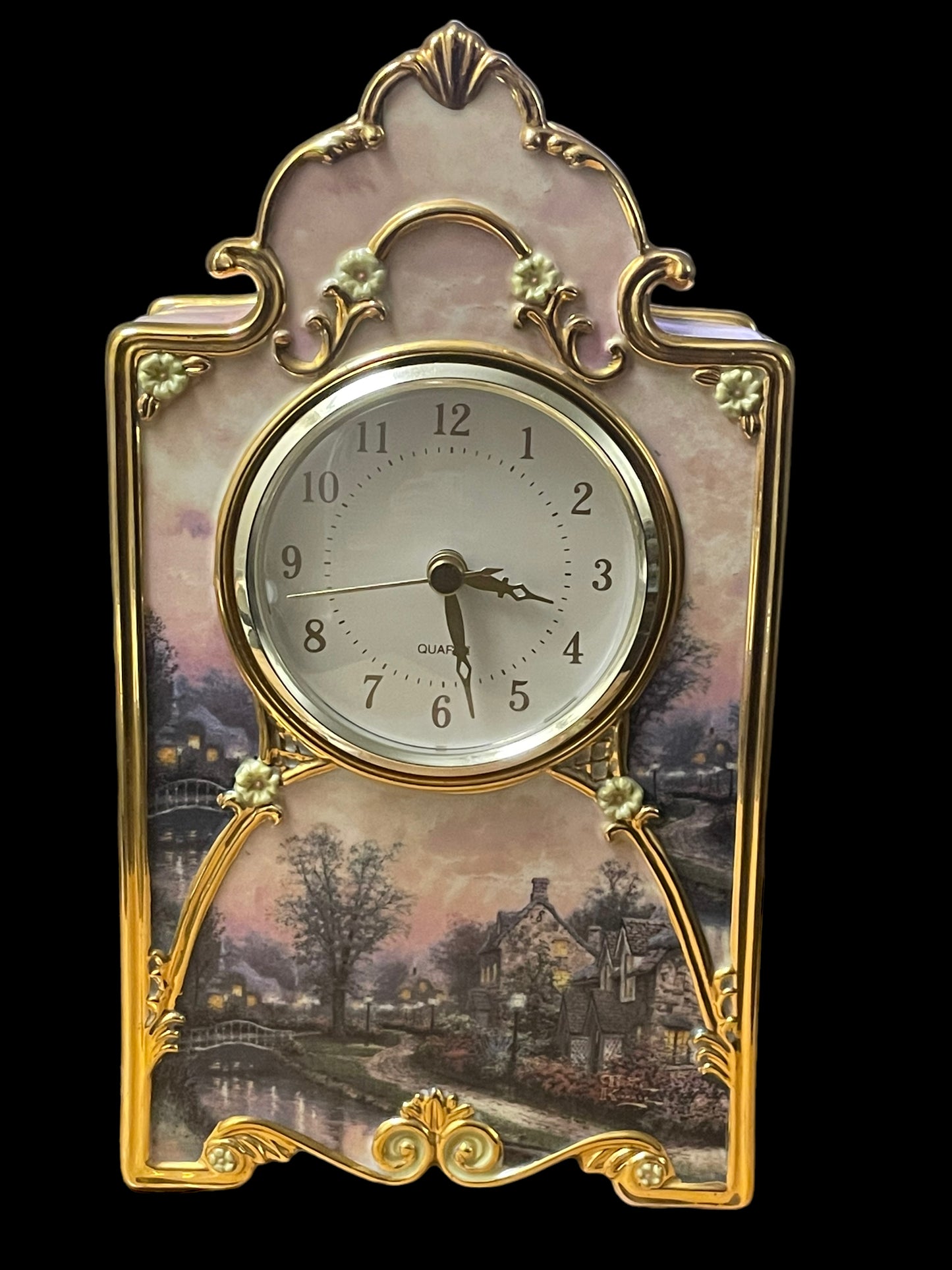 Lamplight Lane Heirloom Porcelain Clock by Thomas Kinkade