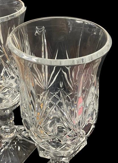 Vintage 2-Piece Fine Lead Crystal Hurricane Candle Holders