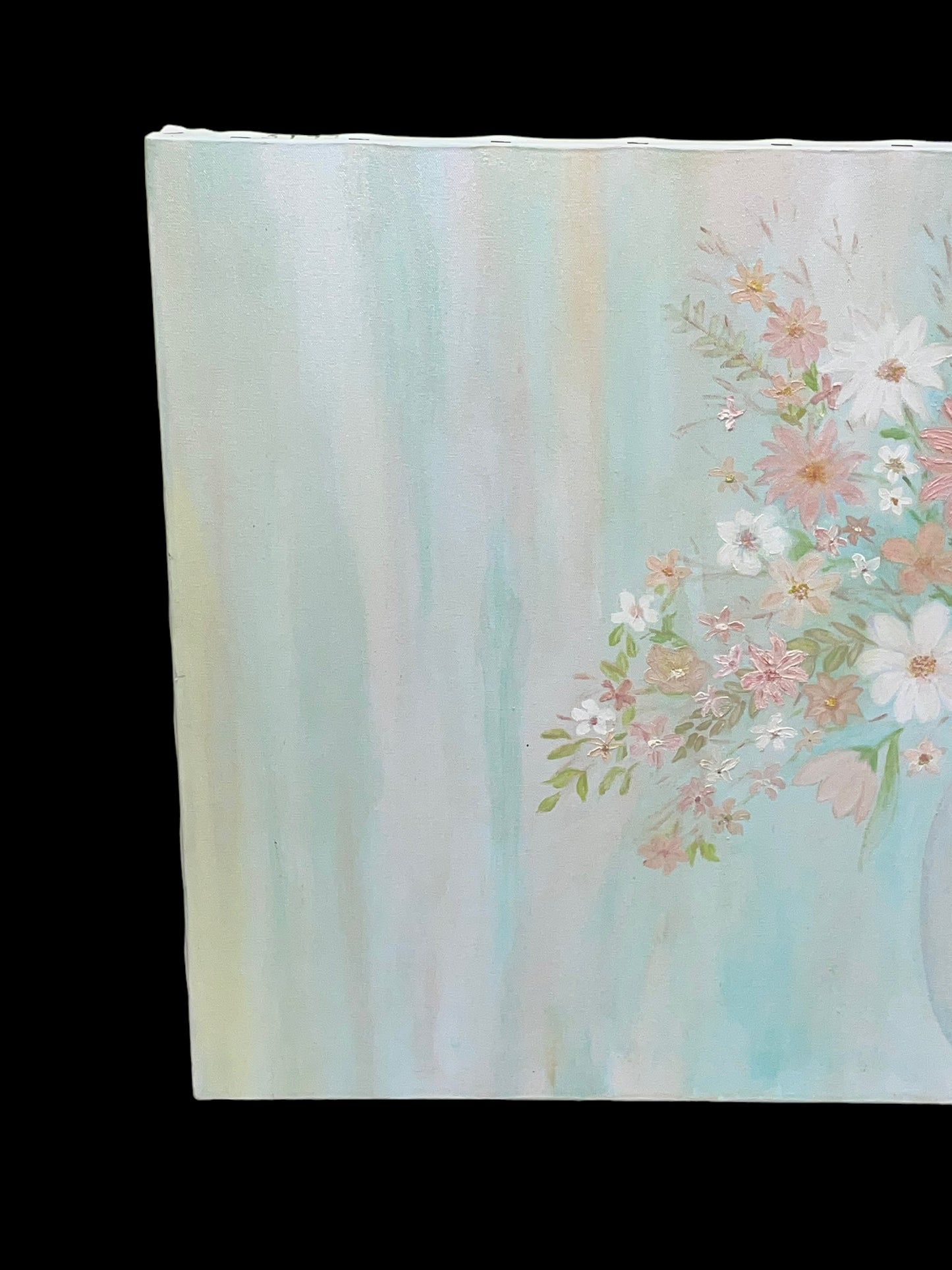 “Floral Mint” Acrylic Painting on Canvas by M. Hess