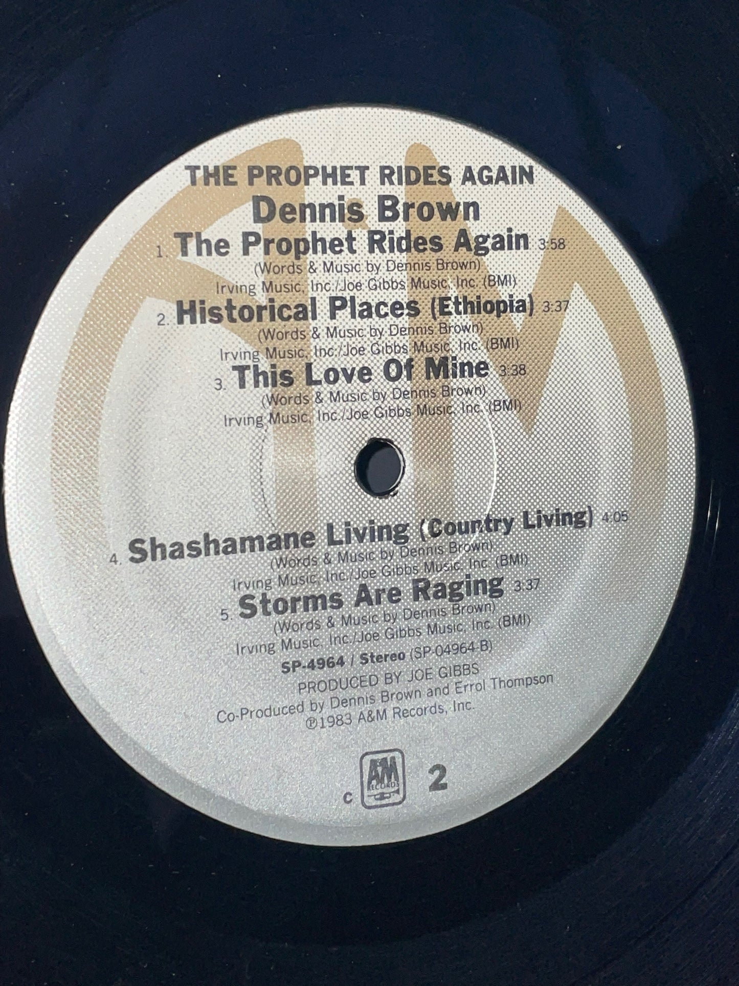 1983 The Prophet Rides Again Vinyl Record by Dennis Brown