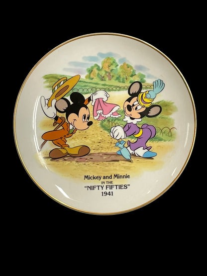 Mickey and Minnie in the Nifty Fifties 1941 Decorative Plate