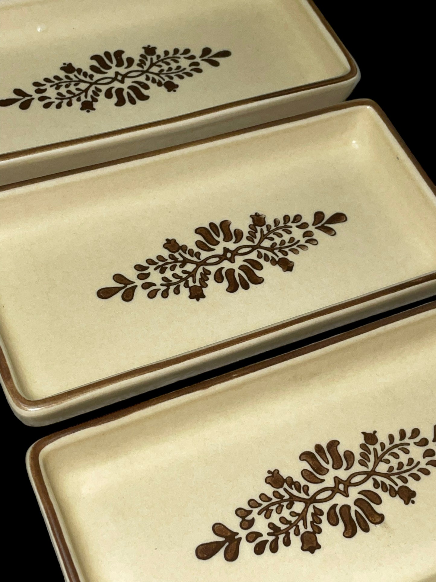 Pfaltzgraff Village Rectangular 3 Relish Dish Inserts 716 51