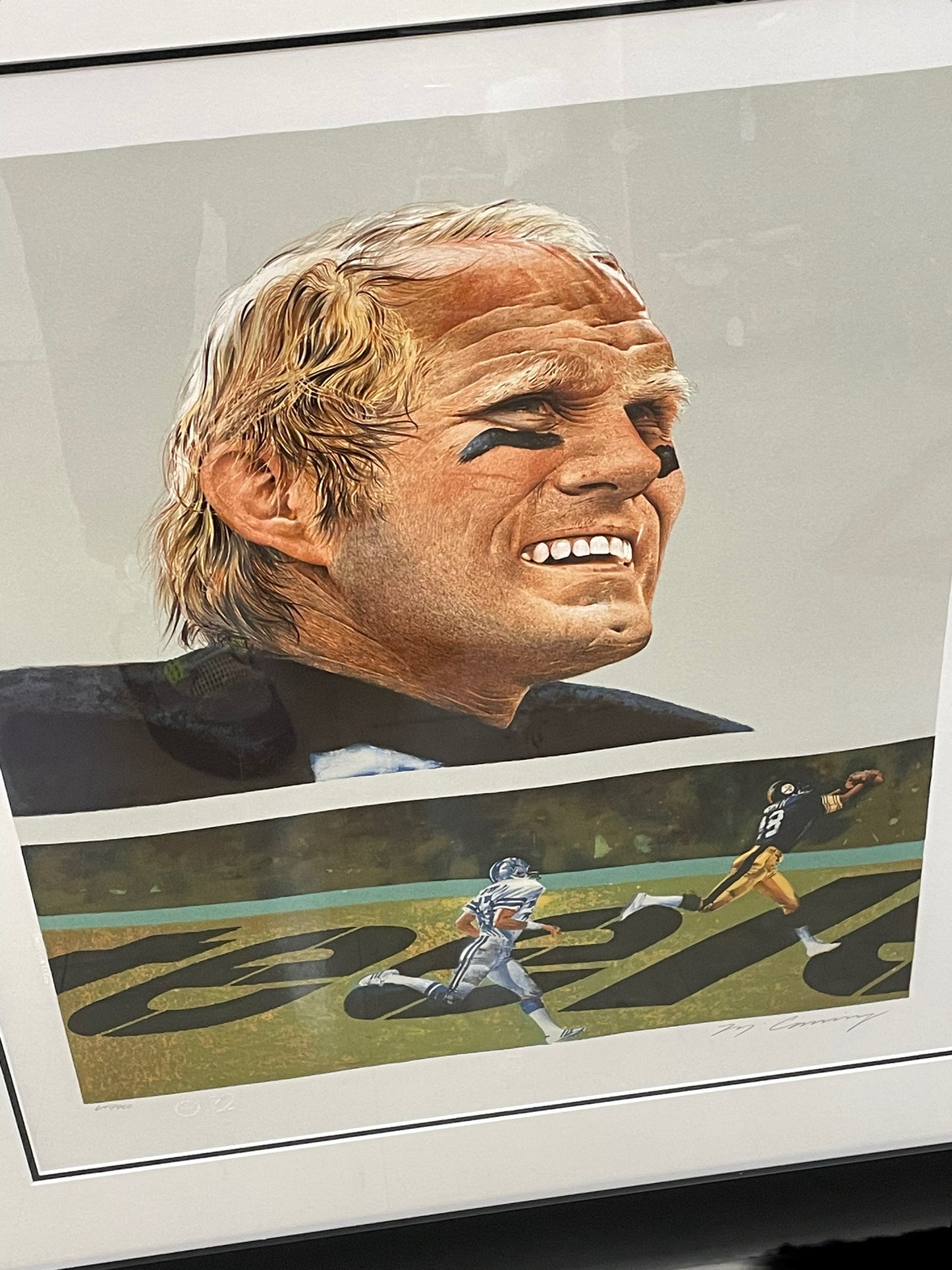 Signed Merv Corning Lithograph: Super Bowl XIII